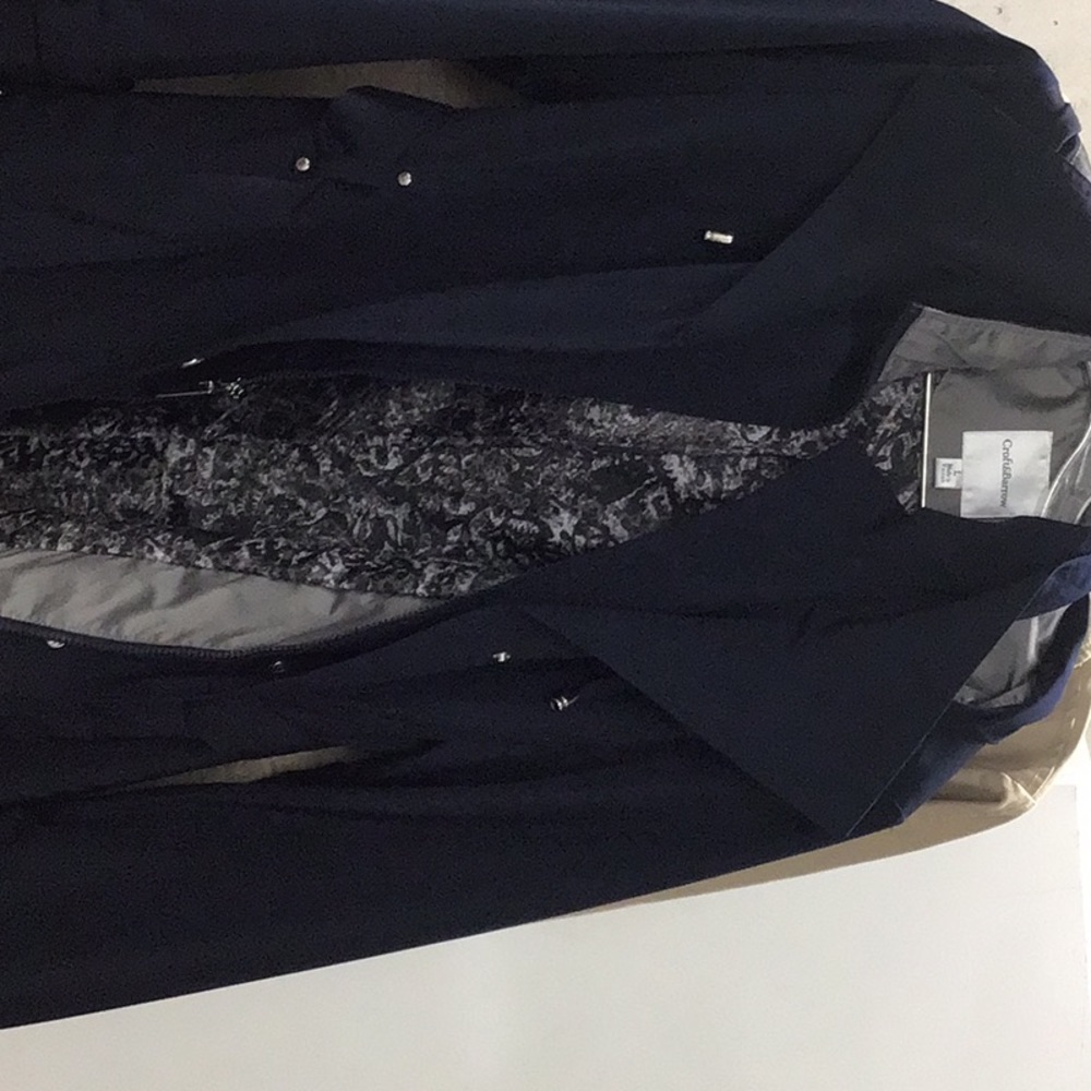 Navy blue Croft and Barrow, hooded rain coat